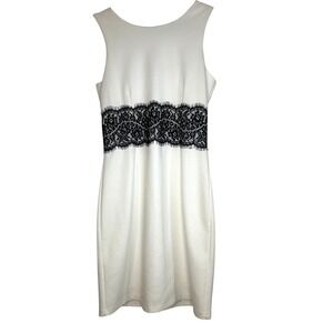 Love Stitch White Black Lace Party Dress Womens Medium Luxury Elegant Coquette